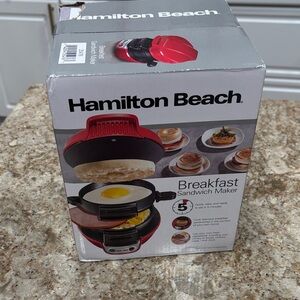 Hamilton Beach Red and Black Breakfast Sandwich Maker